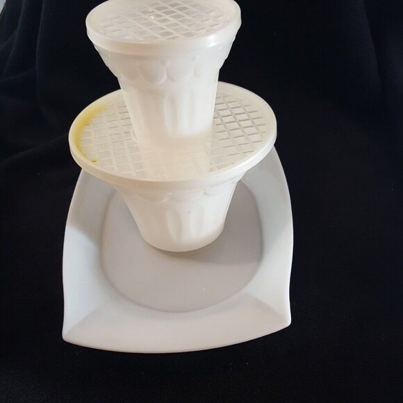 Vintage Tupperware Floralier Centerpiece Floral Appetizer Cake Pop Display White - Picture 2 of 10
